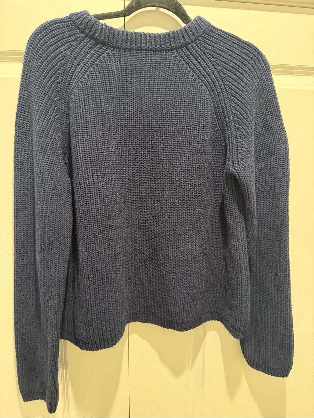 Quince Navy Blue 100% Organic Cotton Fisherman Crew Sweater Women's - Size XL